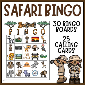 Preview of Safari BINGO Game - Party or Class Game
