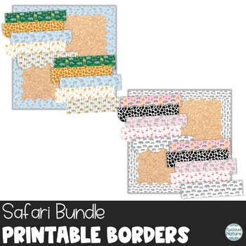 Preview of Safari Bulletin Board Border Bundle - Printable Classroom Decor