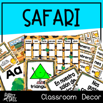 Preview of Safari Classroom Decor (SPANISH)