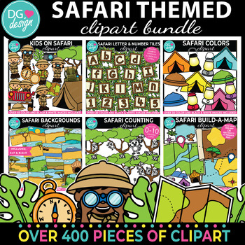 Preview of Safari Clipart Bundle | African Animals | Zoo and Jungle