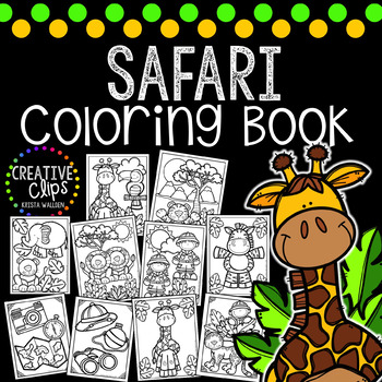 Preview of Safari Coloring Book {Made by Creative Clips Clipart}