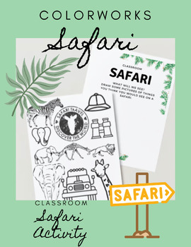 Preview of Going on a Safari Coloring Page PDF| Classroom Game PDF| Animal and Zoo Game
