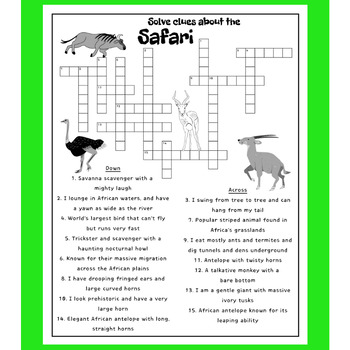 safari shelter crossword