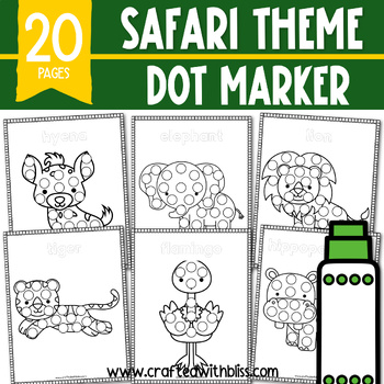 Preview of Safari Dot Marker Activity - Do A Dot Craft for Toddler Fine Motor Preschool