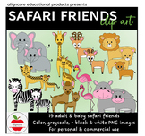 Safari Friends Clip Art Set