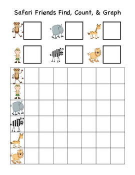 Safari Friends Find, Count, & Graph Math Activity - Graphing 6
