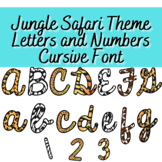 Safari Jungle Animal Print Letters and Numbers - Cursive