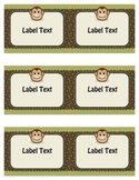 Safari, Jungle, and Monkey Theme Labels (Elementary or Middle)