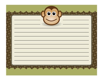 Preview of Safari, Jungle, and Monkey Theme Paper (Elementary or Middle)