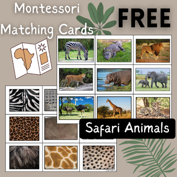 Preview of Safari Match-Up - Montessori Animal Skin Matching Cards (FREE)