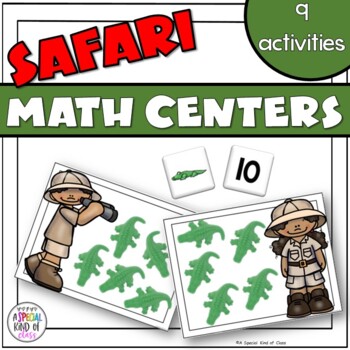 Preview of Safari Kindergarten Math Work Stations