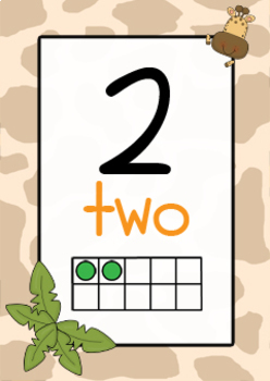 jungle safari number cards 1 to 20 by holly rachel tpt