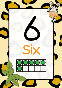 jungle safari number cards 1 to 20 by holly rachel tpt