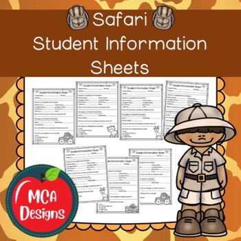 Preview of Safari Student Information Sheets