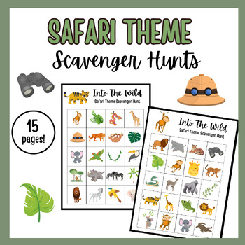Preview of Safari/ Jungle Animal Theme Printable Scavenger Hunts