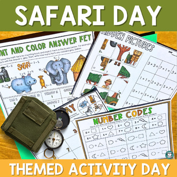 Preview of Safari Theme, Wildlife Animals, Zoo Animals Activity Days Pack End of the Year