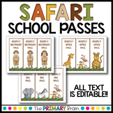 Safari Themed Editable School Passes for Restroom, Nurse, 