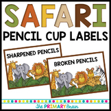 Safari Themed Pencil Cup Labels Freebie