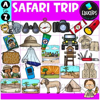 Preview of Safari Trip A to Z | Alphabet Clip Art Set {Educlips Clipart}