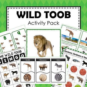 Preview of Safari Toob Wild Animals Preschool Kindergarten Learning Pack