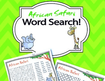 safari adventures word search pro