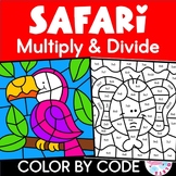 Safari Zoo Color by Number Code Multiplication and Divisio