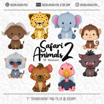 Preview of Safari animals Clipart set 2, Savana animal, African animal