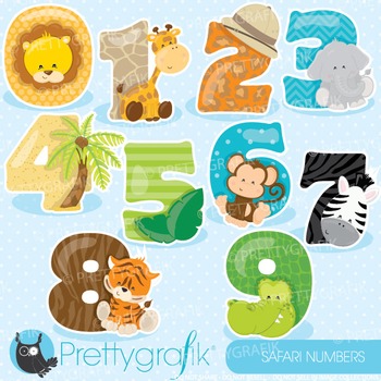 safari numbers clipart commercial use graphics digital clip art cl905