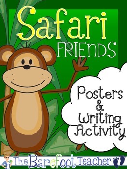 Preview of Safari or Jungle Posters (11 Total) & Writing Activity