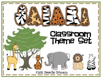 Preview of Safari or Jungle Themed Classroom Set
