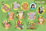 Safari park kawaii clipart