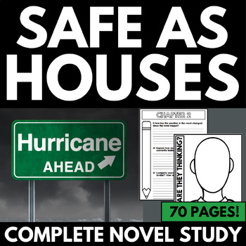 Preview of Safe As Houses Novel Study Unit - Chapter Questions - Activities - Projects