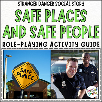 Preview of Safe Places and People Social Skills Role Playing Lesson Plan Template Editable