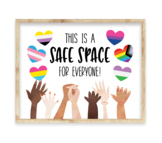 Safe Space Poster, LGBTQ Diversity Classroom Decor, Kindne