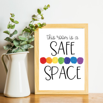 safe space posters counselor poster classroom welcome lgbtq counseling place sign inclusion inclusive middle pride rainbow