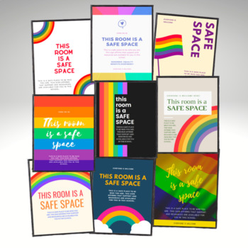 Preview of Complete LGBTQ+ Safe Space Posters Collection