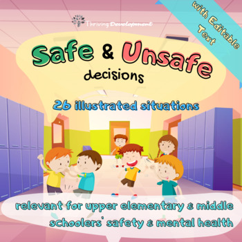 Preview of Safe & Unsafe Decisions: Illustrated Safety & Mental Health Google Slides