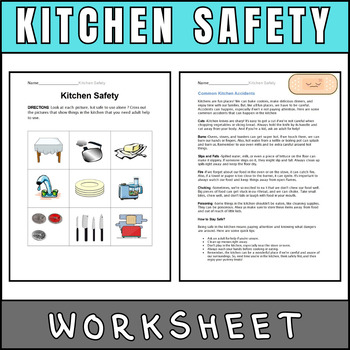Preview of Safe and Savvy : Kitchen Safety Printables Worksheets