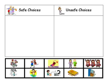 Safe and Unsafe choices by Mary Gullette | Teachers Pay Teachers