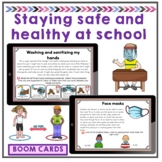 Safe and healthy at school COVID-19 rules procedures BOOM CARDS™