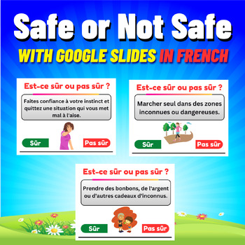 Preview of Safe or Not Safe Stranger Danger in French. Printable and digital.