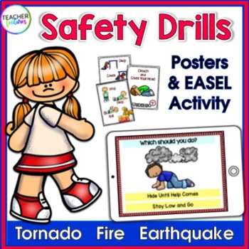 Preview of Fire Tornado & Earthquake DRILLS SCHOOL SAFETY PROCEDURES POSTERS