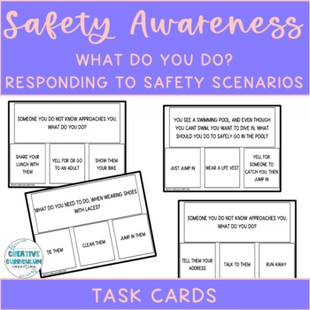 Preview of Safety Awareness Responding to Varied Safety Scenarios Task Cards