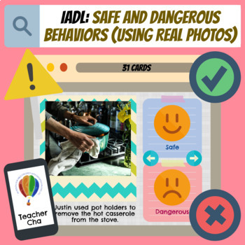 Preview of Safety Awareness: Safe and Dangerous Behaviors (BOOM Cards™ for Teletherapy)