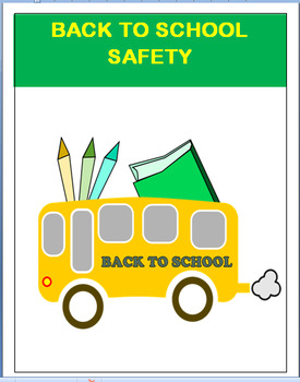 Preview of "Back to School Safety" lesson plan-3 activities. CDC Health Standard 5