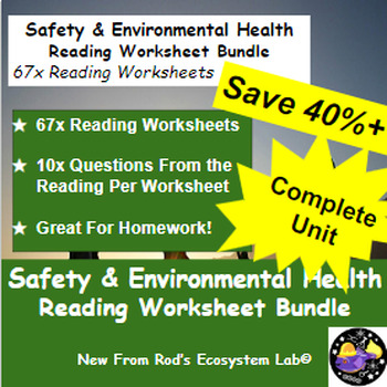 Preview of Safety & Environmental Health Unit Reading Worksheet Bundle **Editable**