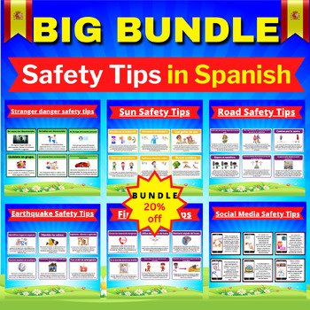 Preview of Safety Lessons Bundle IN SPANISH. Printable&Digital. Back to School