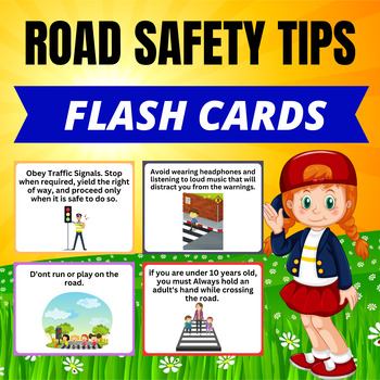 Safety flashcards. Earthquake, Road, Sun & Fire tips.Big Bundle. Back ...