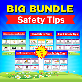 Preview of Safety Lessons: Fire, Sun,Earthquake, Road, Printable & Digital. Back to School
