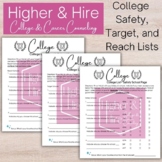Safety List, Target List, and Reach List College Worksheets